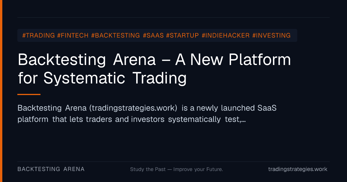 Backtesting Arena – A New Platform for Systematic Trading | Backtesting ...
